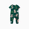 PATPAT Matching Christmas Xmas Pajamas for Family Sets Gingerbread Print Short Sleeve 2pcs Green Sleepwear - 4 of 4