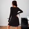 Women's Bodycon Knit Mini Dress - Long Sleeve Slim Fit Stretchy Party Dress S-XL - 4 of 4