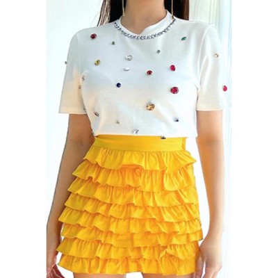 Women's Crown Jewels Embellished Cotton Tee - La' Ros