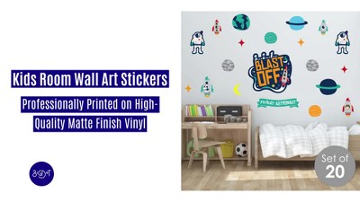 Blast Off to Outer Space Vinyl Wall Art Stickers Set