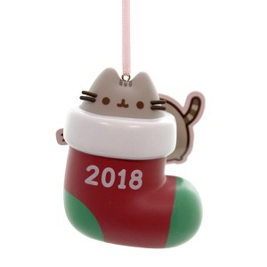 3.0 Inch Pusheen Stocking Surprise 2018 Department 56 Tree Ornaments - 1 of 2