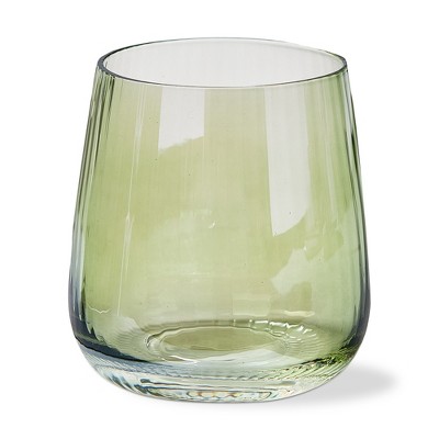 tag Chelsea Iridescent Optical Stemless Wine Glasses 14oz Green Drinkware Perfect for Everyday Use