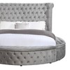 109" Queen Bed Gaiva Bed Gray Velvet - Acme Furniture: Elegant Nailhead, Button-Tufted Design, Wood Composite Frame - 3 of 4