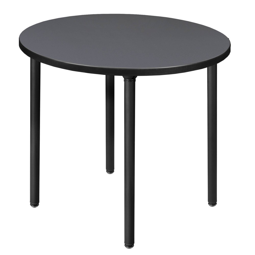 Photos - Dining Table 30" Small Kee Round Breakroom Table with Folding Legs Gray/Black - Regency