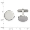 Black Bow Jewelry Stainless Steel Engravable Polished Round Cuff Links, 17mm - 2 of 3