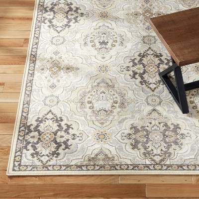 Avani Beige Tufted Washable Rectangular Area Rug 6' x 9'