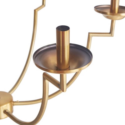 Elegant Gold Metal 6-Light Candelabra Chandelier