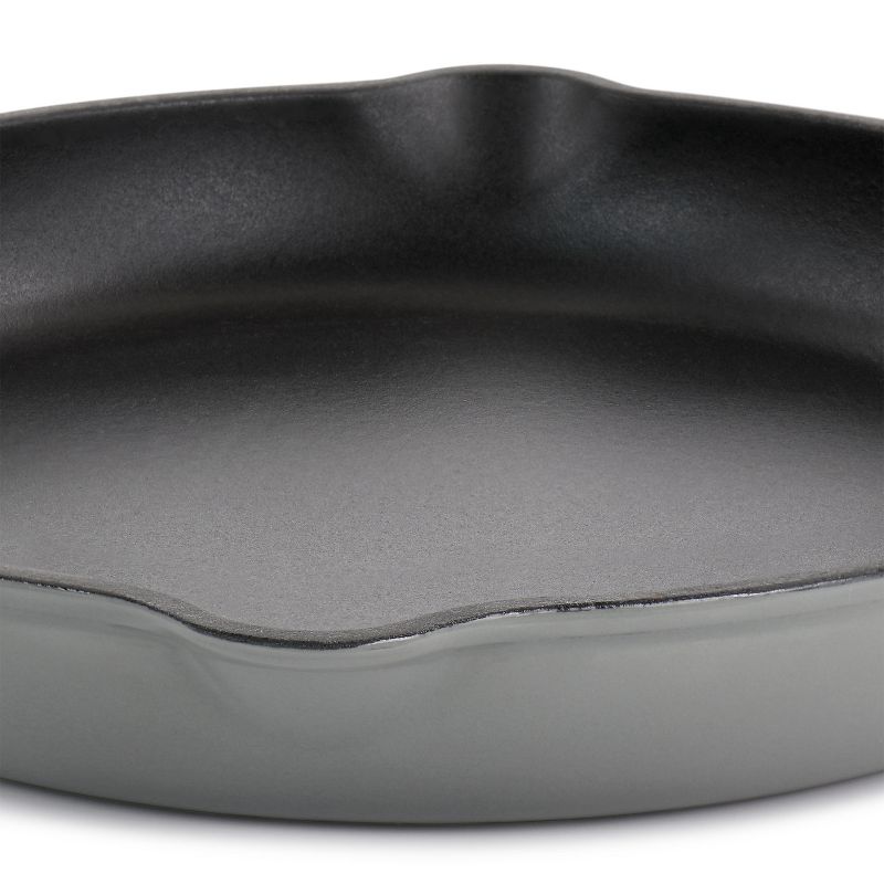 MegaChef Round 10.25 Inch Enameled Cast Iron Skillet in Gray, 4 of 7