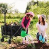 SKONYON Folding Heavy Duty Utility Cart Wagon with Wheels Holds Up to 165 Pounds - 2 of 3