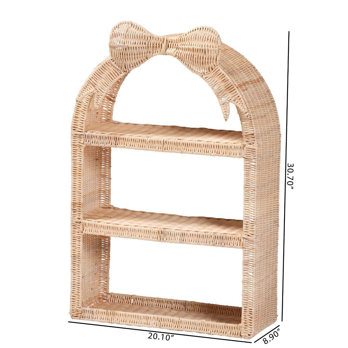 bali & pari Creusa Natural Rattan Wall Shelf Natural Brown - thumbnail 8