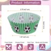 Unique Bargains Greaseproof Cupcake Liners Soccer Pattern Papers Baking Cups 2" x 1.2" 200 Pcs Green - 2 of 4