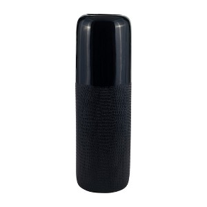Sagebrook Home Ceramic Vase Contemporary Grooved Design Decorative Table Accent - 1 of 4