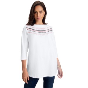 Jessica London Stretch Cotton Boatneck Tunic - 1 of 4