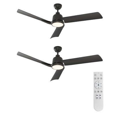 Warmiplanet 52"Ceiling Fans with Lights and Remote Control, DC Motor,Black, 3 Blades
