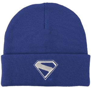 Superman 2025 New Logo White Knit Beanie for Men and Women, Royal - 1 of 4