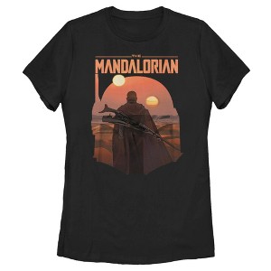 Women's Star Wars The Mandalorian Boba Fett Sunset Helmet T-Shirt - 1 of 4