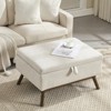 DSVIMOY Mid-Century Modern Square Coffee Table Storage Bench  for Living Room, Entryway and Family Room, Beige, 31.5"*23.23"*17.72" - 2 of 4