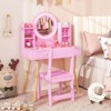 Infans Kids Vanity Set Princess Vanity Desk Set with 2-Color LED Lighted Acrylic Mirror - 3 of 4
