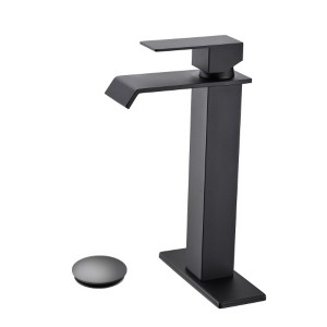 Single Handle Waterfall Faucet for Bathroom Sink with Pop-Up Drain Assembly - 1 of 4