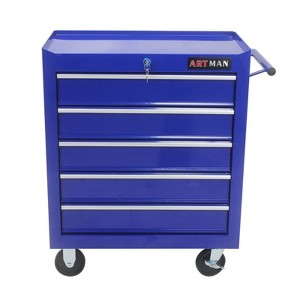 Maggift Tool Boxes and Totes Rolling Chest Storage Cabinet, Garage Organizer, Tool Multifunctional Storage Box, Blue, 24.2"*12.9"*29.9" - 1 of 4