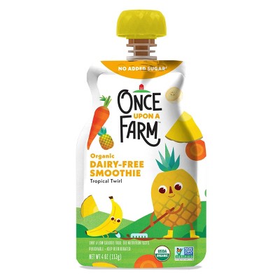 Once Upon a Farm Organic Dairy-Free Tropical Twirl Kids' Smoothie - 4oz Pouch