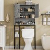 Over The Toilet Storage Cabinet with Barn Doors & Toilet Paper Holder Stand, Space-Saving Toilet Rack - 3 of 4