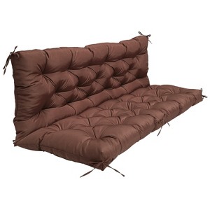 NewHome"2-3 Seater Waterproof Outdoor Swing Cushion with Backrest, 8 Tie Straps, Replacement Pad 59x43.3in"brown - 1 of 4