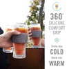 HOST Freeze Beer Glasses, 16 ounce Freezer Gel Chiller Double Wall Plastic Frozen Pint Glass, Set of 4, Black and Grey - 4 of 4