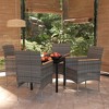 vidaXL Patio Dining Set Outdoor Dining Set Table and Chair Set for Garden - Gray and Black 31.5" Table Length 4 Items - 2 of 4
