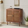Birnirk 2-Door Accent Solid Wood Storage Cabinet with Shelves| KARAT HOME-Cherry - 2 of 4