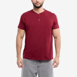 X RAY Men's Basic Henley Neck Short Sleeve T-Shirt - 1 of 4