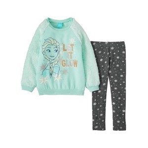 Disney Frozen Elsa Girls Fleece Sweatshirt and Pants Set Little Kid to Big Kid - 1 of 4