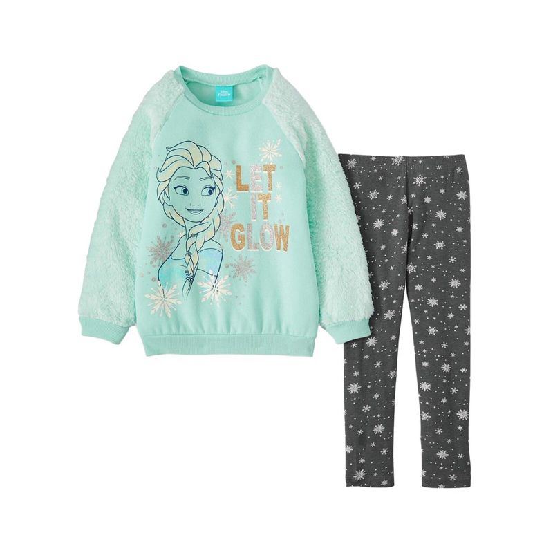 Disney Frozen Elsa Girls Fleece Sweatshirt & Pants , 1 of 8