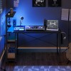 Bestier 52 inch Gaming Computer Desk with LED Lights & Shelves in Black Marble, Reversible desk - 4 of 4