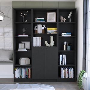 XIYUYEU 3 Piece Bookcase Set 74" W Storage Cabinet Bookshelf with 14 Shelves for Office - 1 of 4