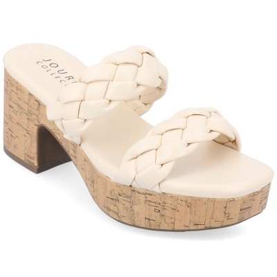 Journee Collection Womens Kyaa Braided Strap Platform Sandals