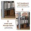 Metal Bunk Bed Twin Over Twin, Heavy Duty Bunkbeds Frame with Arched Guardrail and Safety Ladder - 4 of 4