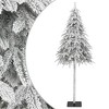 vidaXL Modern Artificial Christmas Tree in White - Snow Flocked - Reusable - with Lifelike PE Tips, Robust Metal Stand and Wood-Imitation Pole - 2 of 4