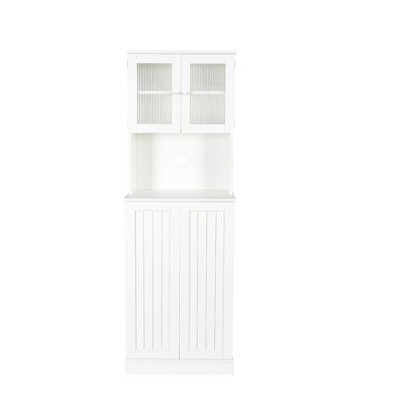 Chery Life 71'' in Tall White Pantry Cabinet, Tall Storage Cabinet with Doors and Adjustable Shelves, Mordern Food Pantry for Kitchen, Dining Room