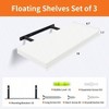 White Floating Shelves Wall Set of 3 16 Inch Home Decor Living Room Bedroom Bathroom Kitchen White Color Frame Display Wall - 3 of 4