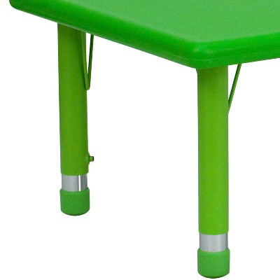 Goddard Rectangular Green Plastic Adjustable Kids Activity Table 24"x48"