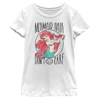 Girl's The Little Mermaid Ariel Hair Don't Care T-Shirt