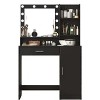 Homy Casa Vanity Desk with Lighted Mirror,Storage Shelves and Cabinet for Bedroom or Dressing Area - 2 of 4