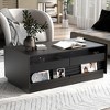 KWPZQEB Coffee Table with 4 Drawers and 2 Display Shelves, Modern Coffee Table with Fluted Design for Living Room - 4 of 4