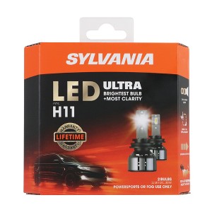 SYLVANIA H11 LED Ultra -  Fog Lights For Cars and Trucks - Headlight Bulbs for Off Road Powersports - 6000k Cool White LED Light - Maximum Lifespan - 1 of 4
