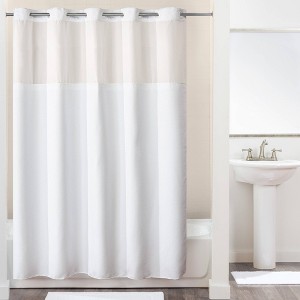 Montage Chevron Shower Curtain with Fabric Liner White - Hookless