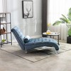 Okak Luxurious Velvet Button Tufted Chaise Lounge Chair with Transparent Feet,Comfy Upholstered Accent Chair for Bedroom,Living Room,Office - 2 of 4