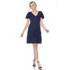 Women's Short Sleeve V-neck and Ruffle Sleeve Tiered Dress - White Mark - 2 of 4