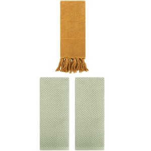 REGALWOVEN 3 Packs Cotton Soft Absorbent Tassels and Waffle Hand Towel - 1 of 4