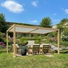 PURPLE LEAF Louvered Pergola Outdoor Aluminum Pergola with White Adjustable Rainproof Roof Wood Grain Frame Hardtop Gazebo for Patio Deck Garden - 2 of 4